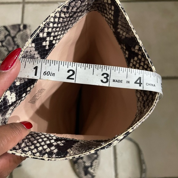 J. Crew JCREW  “Anya” Tall Snakeskin High Heel Boots Black Ivory Size 10 - Picture 5 of 10